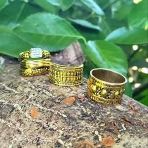 Bohemian Ring Trio Diamond Accent Costume Jewelry